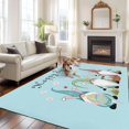 thumbnail image 1 of Happy Easter Large Area Rugs 6x9 ft Cute Bunny Ears Gnomes with Eggs Spring Floral Grass Blue Washable Rug Non Slip Indoor Carpet Absorbent Floor Mat for Living Room Bedroom Dining Room, 1 of 1