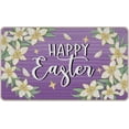 thumbnail image 1 of Happy Easter Lily Flowers Decorative Front Door Mat, Purple Floral Doormat Indoor Outdoor Non-Slip Floor Entryway Rug, Spring Home Kitchen Decoration 17x30 Inch, 1 of 6