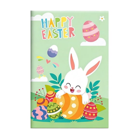 Happy Easter Lined Journal: Lined notebook with cute easter themed,Size 8.07×5.31 inch, Matt Cover Paperback with Bunny Easter Egg Pattern