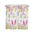 thumbnail image 1 of Happy Easter Living Room Curtains 2 Panel, Spring Watercolor Bunny Eggs Flower Branch Cafe Window Treatment, Extra Long Farmhouse Bedroom Bathroom Kitchen Curtains Drapes 104"x72", 1 of 6