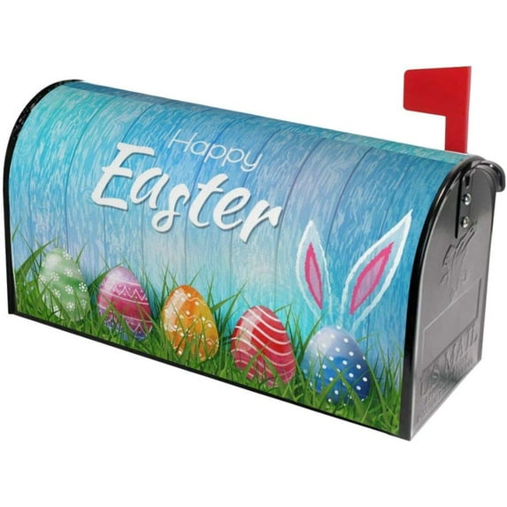 Happy Easter Mailbox Covers Standard Size Magnetic Mail Cover Letter Post Box 21x18 in Mailwrap for Outside Garden Home Decor