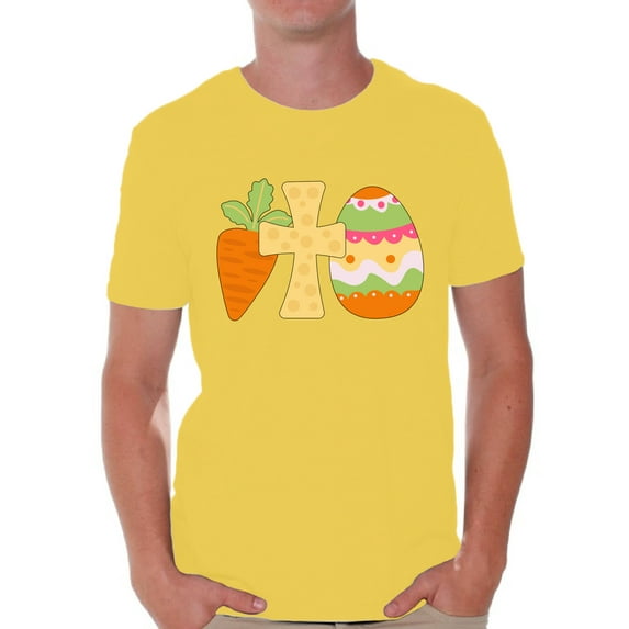 Happy Easter Men's T Shirt Easter Party 2021 Outfit Easter Egg Graphic Novelty Tee Christian Cross Gifts for Him
