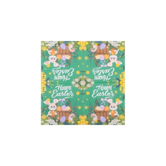 Happy Easter Napkins – Disposable Paper Napkins with Easter Bunny & Egg Prints, Eco-Friendly Table Decor for Easter Party, 3-Ply, 200 Count