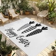 thumbnail image 1 of Happy Easter Outdoor Rug 5x7 Ft - Reversible Patio Rug Outdoor Camping Rugs, Spring Carrots Country Black and White Plaid Indoor Outdoor Area Rugs, Non-Slip Outdoor Carpet Runner for Deck/Porch, 1 of 8