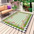 thumbnail image 1 of Happy Easter Outdoor Rug 6x9 Ft, Non Slip Washable Area Rug, Spring Bunny Ears Eggs Buffalo Checkered Patio Rugs Carpet Runner, Large Floor Mat for Indoor/Outdoor Deck Porch Camping, 1 of 8