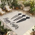 thumbnail image 1 of Happy Easter Outdoor Rug for Patio/Deck/Porch, Non-Slip Large Area Rug 3 x 5 Ft, Black Plaid Carrots Spring Country Beige Indoor Outdoor Rugs Washable Area Rugs, Reversible Camping Rug Carpet Runner, 1 of 8