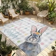 thumbnail image 1 of Happy Easter Outdoor Rug for Patio/Deck/Porch, Non-Slip Large Area Rug 4 x 6 Ft, Spring Rabbits Polka Dots Gray Plaid Indoor Outdoor Rugs Washable Area Rugs, Reversible Camping Rug Carpet Runner, 1 of 8