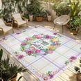 thumbnail image 1 of Happy Easter Outdoor Rug for Patio/Deck/Porch, Non-Slip Large Area Rug 5 x 7 Ft, Watercolor Floral Daisy Wreath Eggs Colorful Plaid Indoor Outdoor Rugs Washable Area Rugs, Camping Rug Carpet Runner, 1 of 8