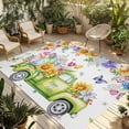 thumbnail image 1 of Happy Easter Outdoor Rug for Patio/Deck/Porch, Non-Slip Large Area Rug 5 x 7 Ft, Watercolor Truck Eggs Flowers Butterfly Botanical Indoor Outdoor Rugs Washable Area Rugs, Camping Rug Carpet Runner, 1 of 8