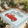 thumbnail image 1 of Happy Easter Outdoor Rug for Patio/Deck/Porch, Non-Slip Large Area Rug 6 x 9 Ft, Spring Watercolor Truck Bunny Eggs Blue Plaid Indoor Outdoor Rugs Washable Area Rugs, Camping Rug Carpet Runner, 1 of 8