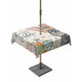 thumbnail image 1 of Happy Easter Outdoor Tablecloth - 54x54 Inch Square Dining Table Cover, Spring Bunny Easter Eggs Floral Beige Burlap Waterproof Outdoor Table Cloth with Umbrella Hole & Zipper for Picnic/Patio/Party, 1 of 7