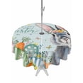 thumbnail image 1 of Happy Easter Outdoor Tablecloth - 60 Inch Round Dining Table Cover, Spring Bunny Easter Eggs Floral Teal Wood Waterproof Outdoor Table Cloth with Umbrella Hole & Zipper for Picnic/Patio/Party, 1 of 7
