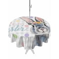 thumbnail image 1 of Happy Easter Outdoor Tablecloth - 60 Inch Round Dining Table Cover, Spring Rabbits Polka Dots Gray Plaid Waterproof Outdoor Table Cloth with Umbrella Hole & Zipper for Picnic/Patio/Party, 1 of 7