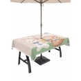 thumbnail image 1 of Happy Easter Outdoor Tablecloth - 60x84 Inch Rectangle Dining Table Cover, Cute Bunny Colorful Eggs Spring Flowers Green Waterproof Outdoor Table Cloth with Umbrella Hole & Zipper for Picnic/Patio, 1 of 7