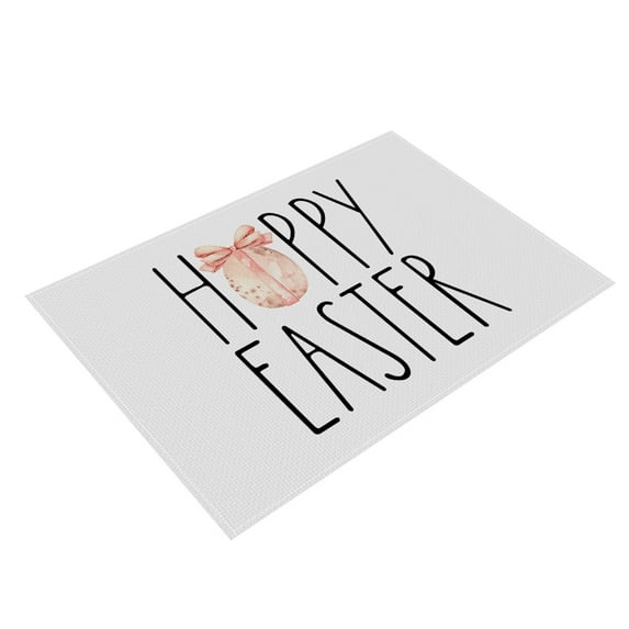 Happy Easter Peeps Placemats Truck Hip Hop Bunny Table Mats Seasonal Spring Washable Place Mats Table Decoration Western Placemat Carrot Room Decor Waterproof