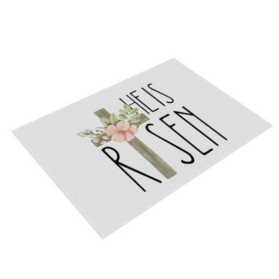 Happy Easter Peeps Placemats Truck Hip Hop Bunny Table Mats Seasonal Spring Washable Place Mats Table Decoration Western Placemat Carrot Room Decor Waterproof