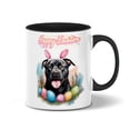 thumbnail image 1 of Happy Easter Pitbull with Bunny Ear Headband and Flowers 11oz Accent Two-tone Mug Terrier Dog Lover Coffee Tea Cup - 13001, 1 of 5