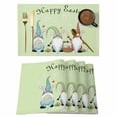 thumbnail image 1 of Happy Easter Placemats Set of 12, Cute Gnomes Eggs Spring Daisy Flowers Green Placemats for Dining Table, Place Mats for Kitchen Tabletop, Waterproof Wipeable Dining Table Mats Set, 1 of 9