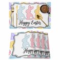 thumbnail image 1 of Happy Easter Placemats Set of 4, Cute Lovely Colorful Rabbits Silhouette Eggs Placemats for Dining Table, Place Mats for Kitchen Tabletop, Waterproof Wipeable Dining Table Mats Set, 1 of 9