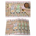 thumbnail image 1 of Happy Easter Placemats Set of 4, Gnomes Rabbit Flowers Eggs Brown Wood Grain Placemats for Dining Table, Place Mats for Kitchen Tabletop, Waterproof Wipeable Dining Table Mats Set, 1 of 9