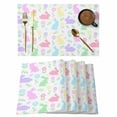 thumbnail image 1 of Happy Easter Placemats Set of 4 Spring Colorful Bunny Floral Watercolor Place Mats Indoor Wipeable Table Mats Washable Cloth Dining Table Placemats for Kitchen Holiday Party Home Decor 13x19 Inch, 1 of 9