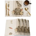 thumbnail image 1 of Happy Easter Placemats Set of 6, Bunny Eggs Placemat for Dining Tableations, Washable Cotton Linen Carrot Beige Place Mats, Spring Table Mats for Kitchen Dinner Seasonal Holiday Party Decor, 1 of 5