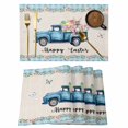 thumbnail image 1 of Happy Easter Placemats Set of 6, Spring Truck Bunny Butterfly Blue Plaid Placemats for Dining Table, Place Mats for Kitchen Tabletop, Waterproof Wipeable Dining Table Mats Set, 1 of 9