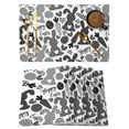 thumbnail image 1 of Happy Easter Placemats Set of 8 Rabbits Eggs Carrots Black Gray Plaid Place Mats Indoor Wipeable Table Mats Washable Cloth Dining Table Placemats for Kitchen Holiday Party Home Decor 13x19 Inch, 1 of 9