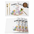 thumbnail image 1 of Happy Easter Placemats Set&nbsp;of&nbsp;2 Watercolor Rabbit Colorful Easter Eggs Spring Floral Heat Insulation Washable Place Mats, Non-Slip Table Mats for Dining Table Party Kitchen Decor,13x19 Inch, 1 of 9