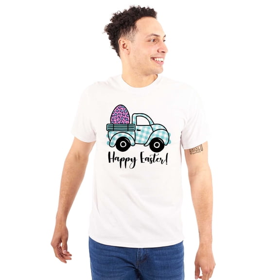 Happy Easter Plaid Egg Hunt Truck Women's Graphic T Shirt Tees Brisco Brands S