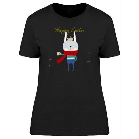 Happy Easter Rabbit Queen Scarf T-Shirt Women -Image by Shutterstock, Female Small