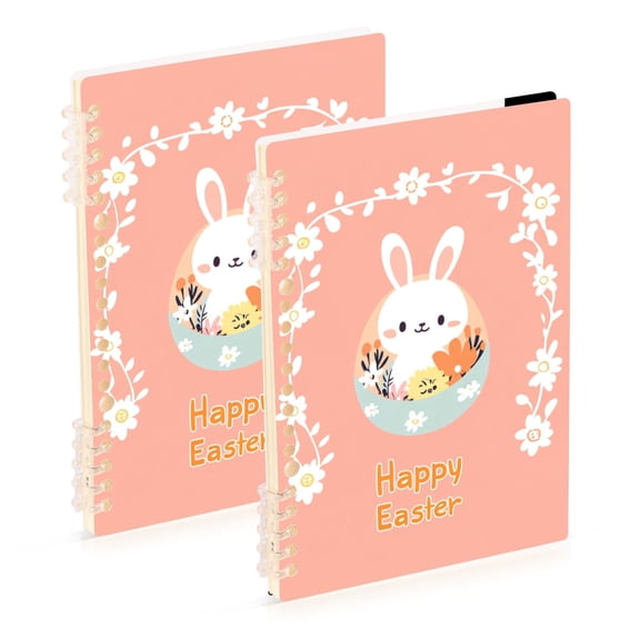 Happy Easter Rabbit in Egg Notebook Detachable Coil Notebook Diary Plan Book A5 Size 60 Pages 1 Pack