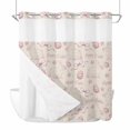 thumbnail image 1 of Happy Easter Rabbits No Hooks Shower Curtain with Snap-in Liner Pink Eggs Flower Ribbon Spring Animal Vintage Shower Curtains for Bathroom, Waterproof, Easy Install, Washable 72"x72", 1 of 9