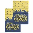 thumbnail image 1 of Happy Easter Rabbits Kitchen Dish Towels for Drying Dishes Set of 2, Spring Daisy Navy Silhouette Yellow Waffle Weave Microfiber Hand Tea Bathroom Towels Quick Dry & Absorbent Towel 15.7x23.6, 1 of 7