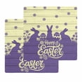 thumbnail image 1 of Happy Easter Rabbits Kitchen Dish Towels for Drying Dishes Set of 2, Spring Daisy Purple Silhouette Wooden Grain Waffle Weave Microfiber Hand Tea Bathroom Towels Quick Dry & Absorbent Towel 12x12, 1 of 7