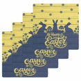 thumbnail image 1 of Happy Easter Rabbits Kitchen Dish Towels for Drying Dishes Set of 4, Spring Daisy Navy Silhouette Yellow Waffle Weave Microfiber Hand Tea Bathroom Towels Quick Dry & Absorbent Towel 12x12, 1 of 7