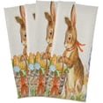 thumbnail image 1 of Happy Easter Rabbits Kitchen Tea Towels Set of 4 Absorbent Hand Dish Towels, Cute Bunny Eggs Dishcloths Lint-Free 18x28 Inch Fast Drying for Cooking Baking Home Clean, 1 of 5