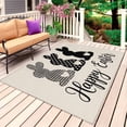 thumbnail image 1 of Happy Easter Rabbits Outdoor Rug 5x8 Ft, Non Slip Washable Area Rug, Black Plaid Polka Dots Rabbits Beige Patio Rugs Carpet Runner, Large Floor Mat for Indoor/Outdoor Deck Porch Camping, 1 of 8