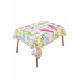 thumbnail image 1 of Happy Easter Rectangle Tablecloth, Spring Bunny Eggs Flower Sage Green Plaid Waterproof & StainResistant Tablecloth, Washable Oil-proof Table Cover for Dining/Party/Wedding/Camping/Buffet 60x84 In, 1 of 9