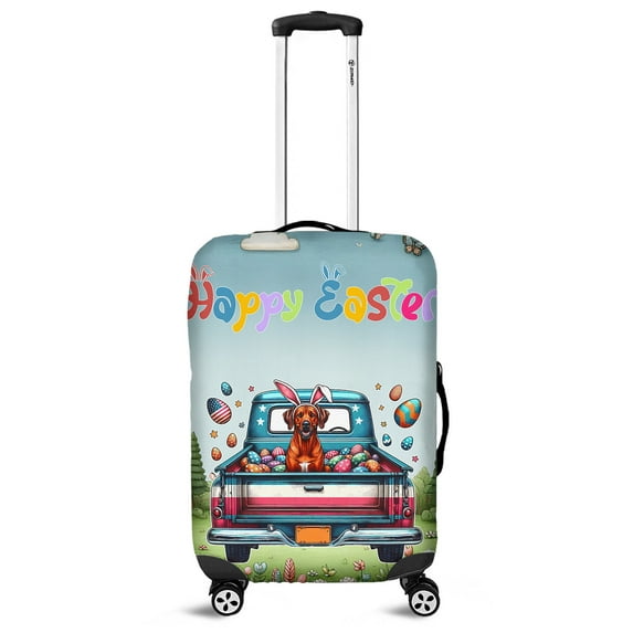Happy Easter Rhodesian Ridgeback American Flag Truck Travel Luggage Cover Ridgebacks Dog Lover Gifts Suitcase Dust Protective Decor - 03001