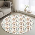 thumbnail image 1 of Happy Easter Round Area Rug 4ft, Spring Bunny Colorful Eggs Carrots Leaves Washable Non-Slip Circle Rugs for Bedroom Living Room Kitchen, Soft Non Shedding Circle Carpet for Dining Room Dorm, 1 of 9