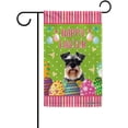 thumbnail image 1 of Happy Easter Schnauzer Dog Garden Flag Colorful Eggs Stripe Holiday Decorative Yard Flag Banner for Outside Farmhouse Double Side 12.5X18 Inch, 1 of 6