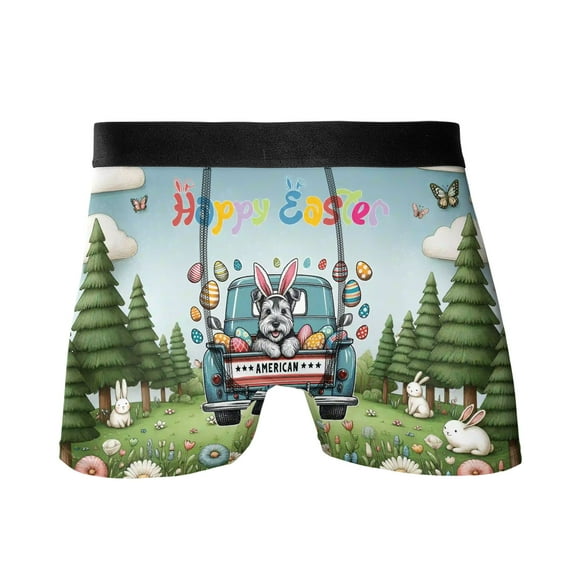 Happy Easter Scottish Terrier American Flag All Over Print Boxer Briefs Underwear for Men Dad Scottie Dog Lover Gifts - 03001