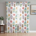 thumbnail image 1 of Happy Easter Sheer Curtains 72 Inch Length 2 Panels Set Window Treatments, Spring Funny Colorful Eggs Star Flowers Rod Pocket Semi Curtains for Living Room/Bedroom/Kitchen Décor, 104"W x 72"L, 1 of 7