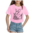 thumbnail image 1 of Happy Easter Shirt Girls 2025 Trendy Easter Eggs Bunny Printed Kids Tee Summer Short Sleeve Crewneck T Shirt 3-13Y Easter Outfit Baby Boy, 1 of 4