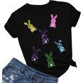 thumbnail image 1 of Happy Easter Shirts Women Sequin Bunny Shirt Cute Rabbit Graphic T Shirt Funny Easter Gift Short Sleeve Tee Tops100% cotton, 1 of 6