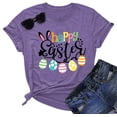 thumbnail image 1 of Happy Easter Shirts for Women Easter Bunny T-Shirt Rabbit Graphic Tees Easter Egg Holiday Shirt Tops, 1 of 6