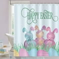 thumbnail image 1 of Happy Easter Shower Curtain 72 x 72 Inch Bunny Rabbit Lovely Colorful Eggs Decorative Bath Curtain Polyester Fabric Waterproof Bathroom Curtain with 12 Hooks, 1 of 6