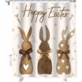 thumbnail image 1 of Happy Easter Shower Curtain Bunny Bathroom Curtains with Hooks, Waterproof Fabric Flower Carrot Rabbit Shower Curtains Set for Bathroom Bathtubs Seasonal Spring Holiday Decor Gift 36x72 Inch, 1 of 6