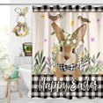 thumbnail image 1 of Happy Easter Shower Curtain, Spring Easter Bunny Shower Curtains for Bathroom, Spring Easter Farmhouse Holiday Bathroom Home Decor, Waterproof Fabric with Hooks 72X72 Inch, 1 of 6